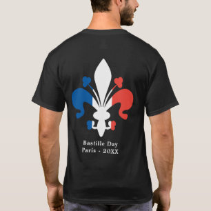 Camiseta Texto do costume de Paris France 14 Juillet do dia