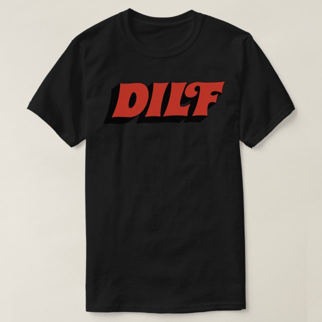 Camiseta Texto do Estilo Retro DILF Design 4 (Frente do Design)