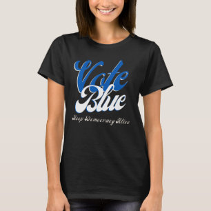 Camiseta Texto do Estilo Retroativo Azul