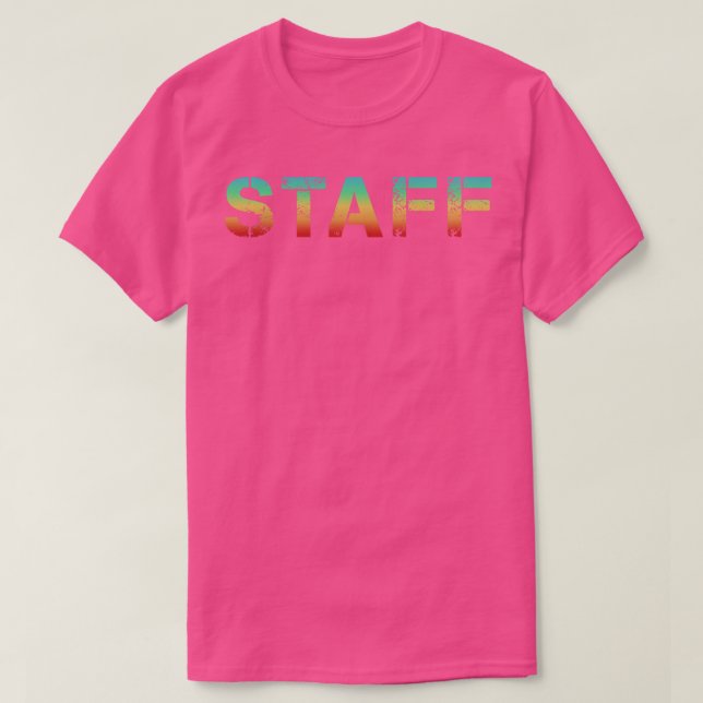 Camiseta Texto do Funcionarios do Estilo Retroativo (Frente do Design)