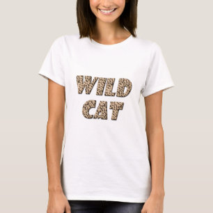 Camiseta Texto do gato selvagem fluffy