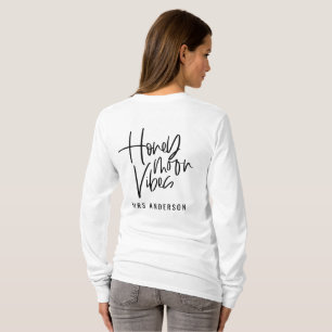 Camiseta Texto do guião Honeymoon Vibes casamento