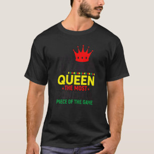 Camiseta Texto do Jogador de Cotação de Jogo da Rainha Negr