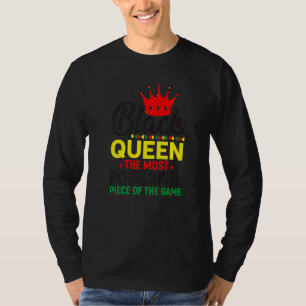 Camiseta Texto do Jogador de Cotação de Jogo da Rainha Negr