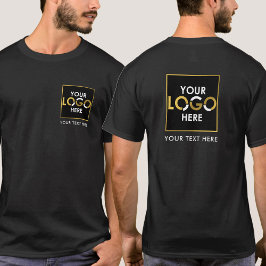 Camiseta Texto do logotipo comercial frente e verso Promoci