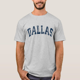 Camiseta Texto do Marinho Dallas Texas TX Vintage Varsity S