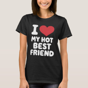 Camiseta Texto do Melhor Amigo do Coração Vermelho e Preto