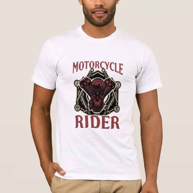 Camiseta Texto do Motor de Motocicleta (Frente)