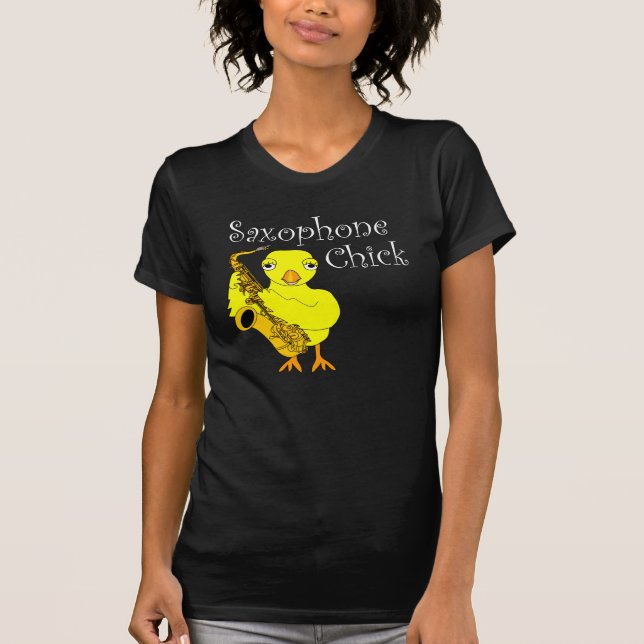 Camiseta Texto do Pintinho saxofone (Frente)