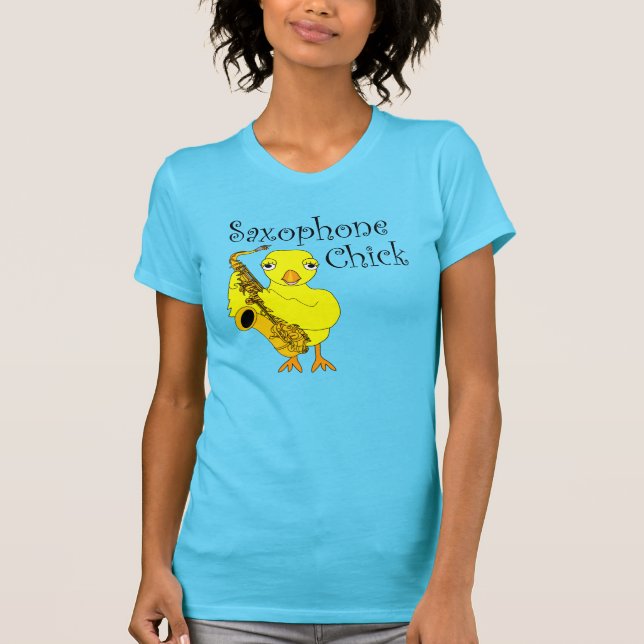 Camiseta Texto do Pintinho saxofone (Frente)