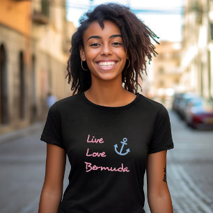 Camiseta Texto do Script das Bermudas do Live Love com Ânco