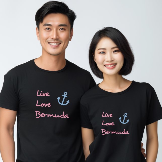 Camiseta Texto do Script das Bermudas do Live Love com Ânco (Criador carregado)
