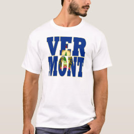 Camiseta Texto do sinalizador do estado Vermont