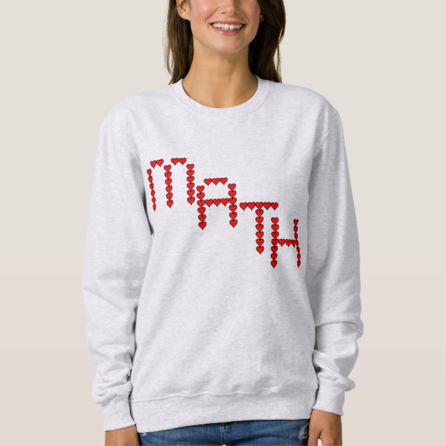 Camiseta Texto dos Corações Vermelhos da Matemática (Frente)