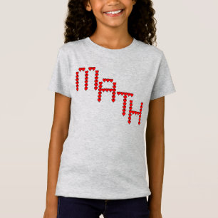 Camiseta Texto dos Corações Vermelhos da Matemática