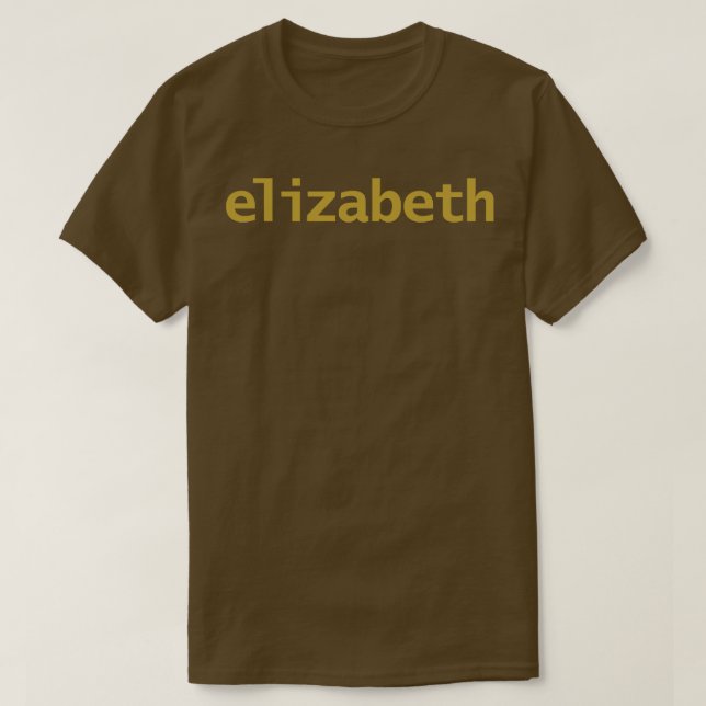 Camiseta Texto Dourado da Tipografia Mínima de Elizabeth (Frente do Design)