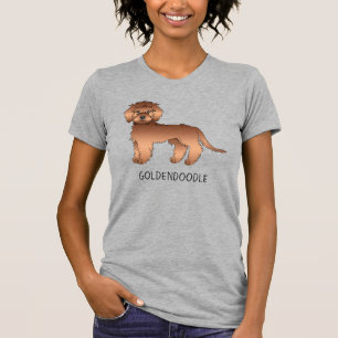 Camiseta Texto e Cão Mini Goldendoodle Vermelho