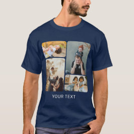 Camiseta Texto e Colagem de Fotografias Personalizadas