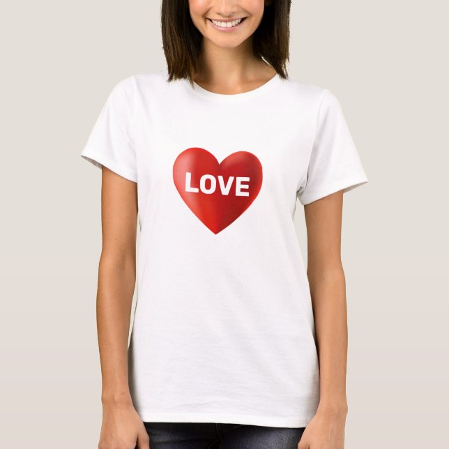 Camiseta Texto e Coração de AMOR Moderno (Frente)