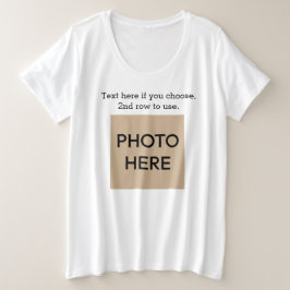Camiseta Texto e Foto, Comfy Personalizável Plus Tamanho T-