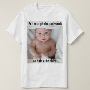Camiseta Texto e Foto de Cute Adicionados Personalizados