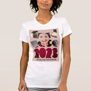 Camiseta Texto e Foto Rosa Moderno Graduado 2023