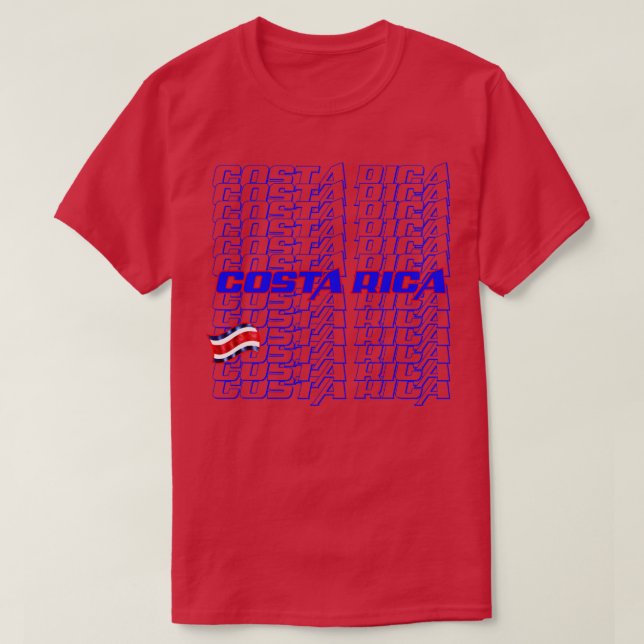 Camiseta Texto em cascata da Costa Rica (Frente do Design)