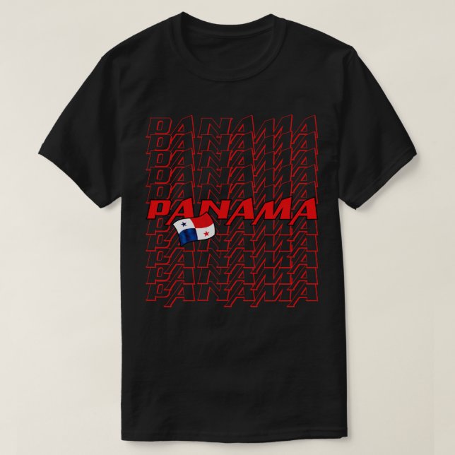 Camiseta Texto em cascata do Panamá (Frente do Design)