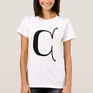 Camiseta Texto em inglês Gótica Monograma - letra C