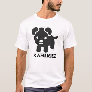 Camiseta Texto em Pijao: kahírre e um cão preto