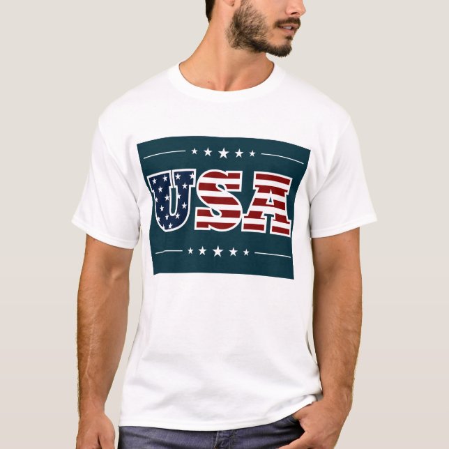 Camiseta Texto EUA (Frente)