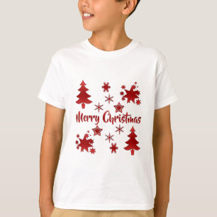 Camiseta texto Feliz Natal em Vermelho de Festa