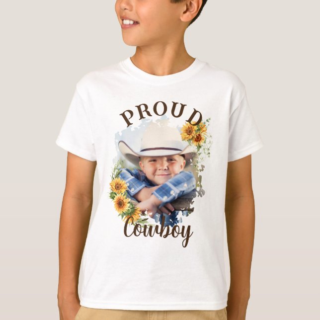 Camiseta Texto Fotográfico personalizado de cowboy Destaque (Frente)