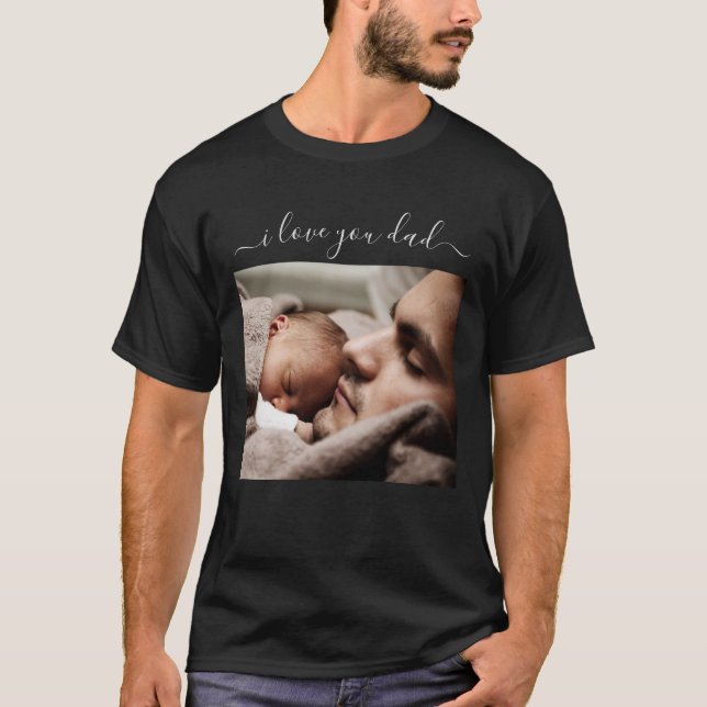 Camiseta Texto Fotográfico Personalizado Eu Amo Você Pai Ca (Frente)