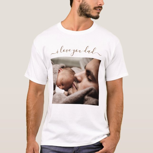 Camiseta Texto Fotográfico Personalizado Eu Amo Você Pai Pr (Frente)