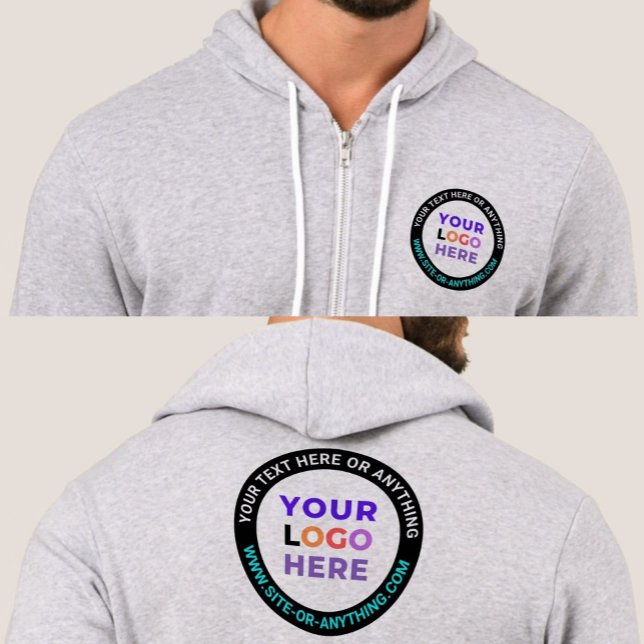 Camiseta Texto frontal e traseiro personalizado | Logotipo  (Front and Back Print Hoodie
)