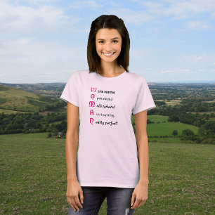 Camiseta Texto inspirador para mulheres tipográfico