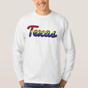 Camiseta Texto LGBT do Texas Rainbow Sweatshirt T Shirt