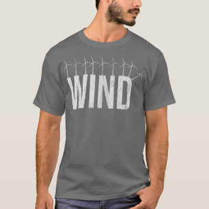 Camiseta Texto Mecânico Da Fazenda De Vento Eólico Com Dist