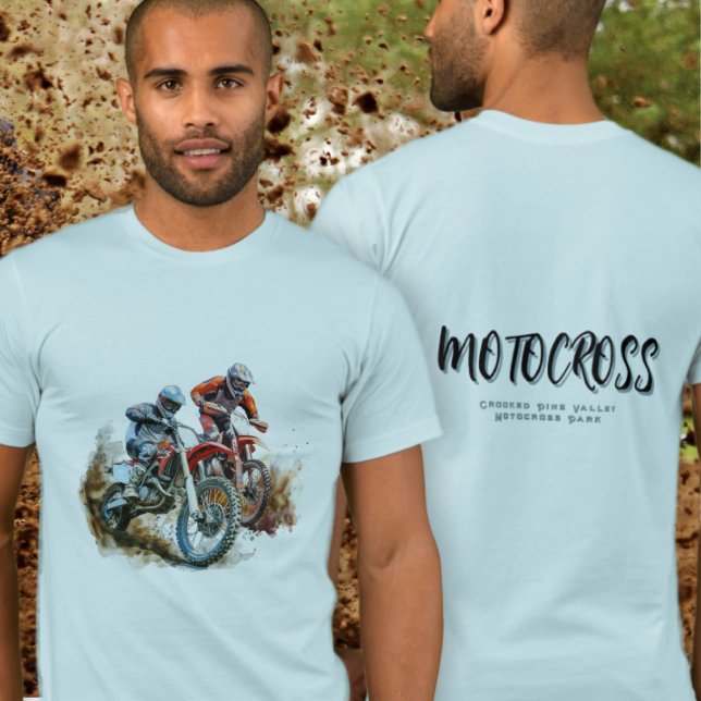 Camiseta Texto Motocross Dirtbikes Racing nas costas (Criador carregado)
