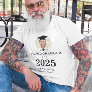 Camiseta Texto Negrito Foto Orgulhosa Avô do Formando 2022
