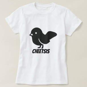 Camiseta Texto no Mahican: cheetsis e um pássaro preto