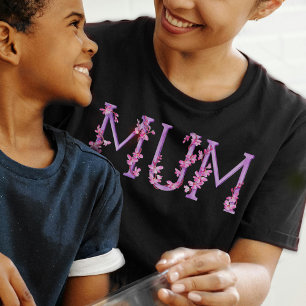 Camiseta Texto orquídeo da mãe em forma de aquarela