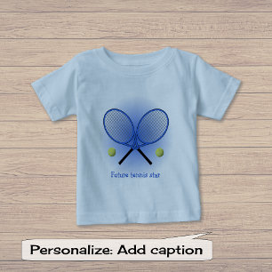 Camiseta Texto ou nome de adição de tênis azul