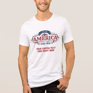Camiseta Texto personalizado 4 de julho de 1776