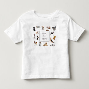 Camiseta Texto Personalizado Adorável de Vários Cachorros