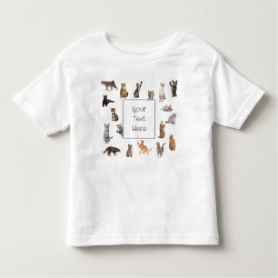 Camiseta Texto Personalizado Adorável para Gatos de Vários 
