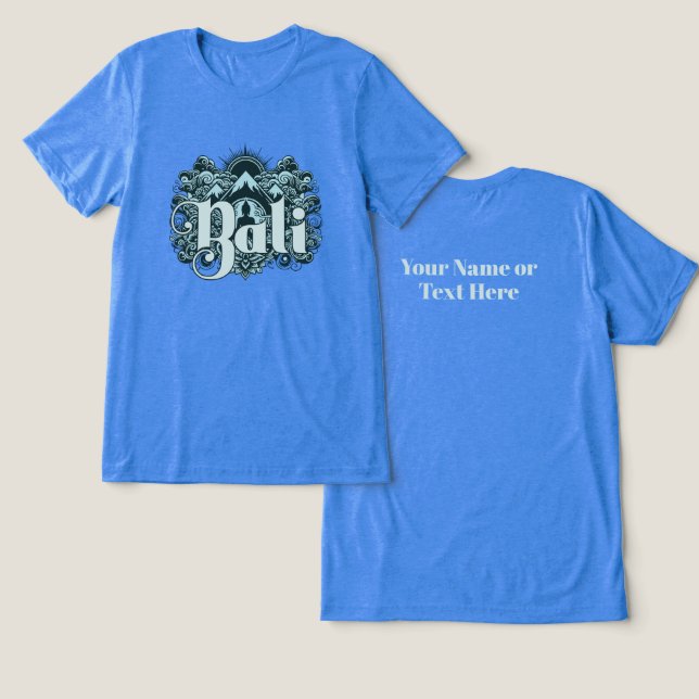 Camiseta Texto Personalizado Bali (Design Frente e Verso)