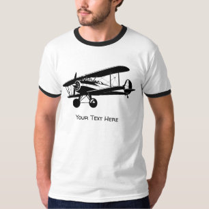 Camiseta Texto Personalizado da Aeronave Silhueta de Plano