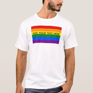 Camiseta Texto Personalizado da Faixa orgulho gay LGBT Arco